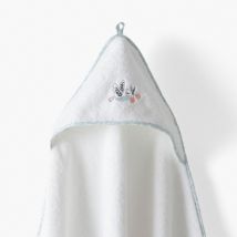 Cape de bain coton bio Jardine blanc - Couleur blanc - 80 x 80 cm