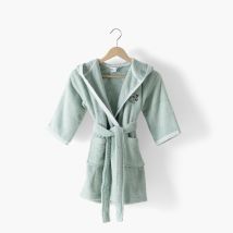 Peignoir bébé coton bio Jardine amande - Couleur vert - Taille 12 mois