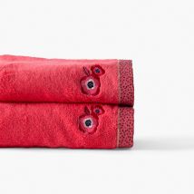 Drap de bain coton Rosella coquelicot - Couleur rouge - 90 x 150 cm