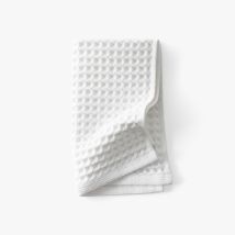 Serviette invité coton bio Quadro blanc - Couleur blanc - 40 x 60 cm
