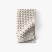 Serviette invité coton bio Quadro naturel - Couleur beige - 40 x 60 cm