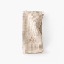 Torchon coton nid d'abeille Mykonos beige - Couleur beige - 50 x 70 cm