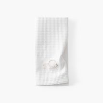 Torchon coton nid d'abeille Mykonos blanc - Couleur blanc - 50 x 70 cm