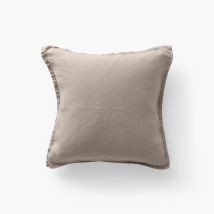 Housse de coussin lin lavé Songe grège - Couleur beige - 40 x 40 cm