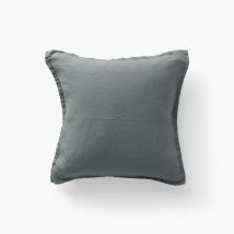 Housse de coussin lin lavé Songe kaki cendré - Couleur gris - 40 x 40 cm