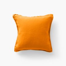 Housse de coussin lin lavé Songe curcuma - Couleur orange - 40 x 40 cm