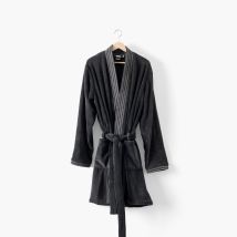 Robe de chambre homme col kimono Silvalys carbone - Couleur gris - Taille M