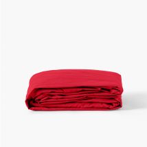 Drap housse percale de coton Neo rouge - Couleur rouge - 90 x 190 x 30 cm