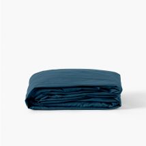 Drap housse percale de coton Neo bleu prusse - Couleur bleu - 90 x 200 x 30 cm