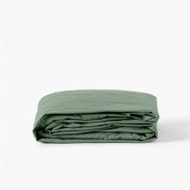 Drap housse percale de coton Neo thym - Couleur vert - 90 x 190 x 30 cm