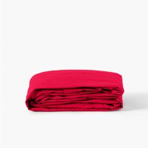 Drap housse percale de coton Neo grenadine - Couleur rouge - 120 x 190 x 30 cm