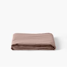 Drap de lit percale de coton Neo taupe - Couleur marron - 180 x 290 cm