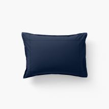 Taie d'oreiller rectangulaire percale de coton Neo marine - Couleur bleu - 50 x 70 cm