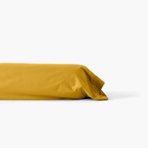 Taie de traversin percale de coton Neo curry - Couleur jaune - 190 x 45 cm