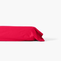 Taie de traversin percale de coton Neo grenadine - Couleur rouge - 190 x 45 cm
