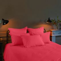 Housse de couette percale de coton Neo grenadine - Couleur rouge - 140 x 200 cm