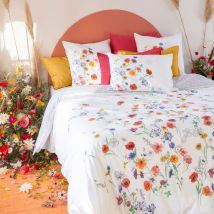 Housse de couette réversible percale de coton Eloges - Couleur blanc - 260 x 240 cm