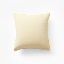 Taie d'oreiller carrée coton lavé bio Souffle jaune pastel - Couleur jaune - 64 x 64 cm