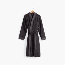 Peignoir homme coton moelleux Roméo anthracite - Couleur gris - Taille L