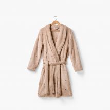 Robe de chambre polaire femme Zéphire pralin coeur - Couleur rose - Taille S
