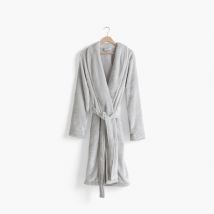 Robe de chambre polaire col châle femme Equinoxe tourterelle - Couleur gris - Taille S