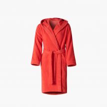 Peignoir ado fille coton moelleux Julia corail - Couleur orange - Taille 14 ans