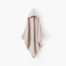 Cape de bain double face coton et gaze de coton Lino lin - Couleur beige - 80 x 80 cm