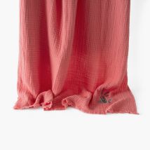Plaid gaze de coton Aruba pétale - Couleur rose - 120 x 150 cm