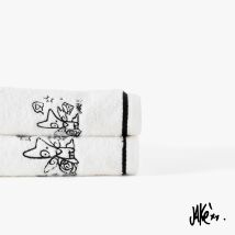Drap de bain coton Jakè x Carré Blanc - Couleur blanc - 90 x 150 cm
