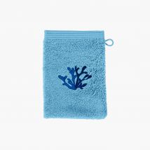 Gant de toilette coton et viscose de bambou Abysse bleu - Couleur bleu - 15 x 21 cm