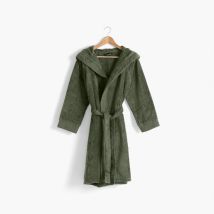 Peignoir ado coton à capuche Hugo kaki - Couleur vert - Taille 14 ans