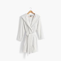 Peignoir femme à capuche uni coton biologique Osmose blanc - Couleur blanc - Taille L