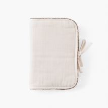 Protège carnet de santé gaze de coton Bienvenue naturel - Carré Blanc