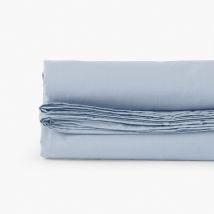 Drap de lit coton Neo bleu ciel - Couleur bleu - 240 x 300 cm