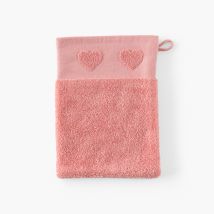 Gant de toilette coton Monjour sorbet - Couleur rose - 15 x 21 cm