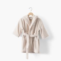 Peignoir enfant coton bio Bienvenue naturel - Couleur beige - Taille 4 ans