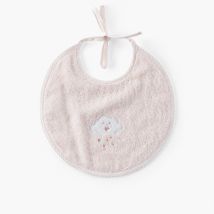 Mini bavoir coton bio Bienvenue nude - Couleur rose - 22 x 30 cm