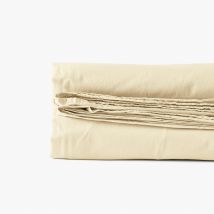 Drap de lit coton lavé bio Souffle jaune pastel - Couleur jaune - 240 x 300 cm