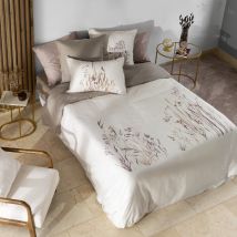 Housse de couette réversible satin de coton Aura - Couleur beige - 200 x 200 cm