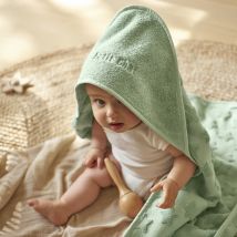 Cape de bain coton Monjour eucalyptus - Couleur vert - 80 x 80 cm