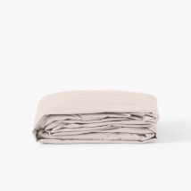 Drap housse percale de coton Neo ficelle - Couleur beige - 90 x 200 x 30 cm