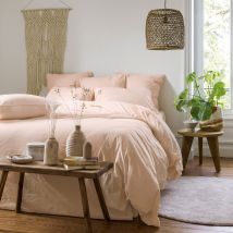 Housse de couette coton lavé bio Souffle nectar de pêche - Couleur orange - 200 x 200 cm
