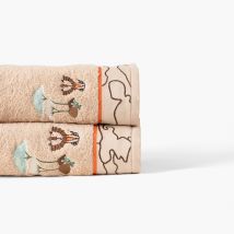 Drap de bain coton bio Safari - Couleur beige - 70 x 120 cm