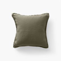 Housse de coussin lin lavé Songe bocage - Couleur vert - 40 x 40 cm