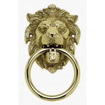 2pz battente "leone c/anello" ottone anticato mm.155 cod:ferx.38047