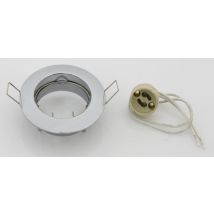 10pz faretti da incasso fisso x led gu10 cromo cod:ferx.83809