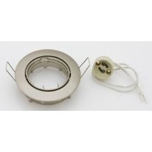 10pz faretti da incasso orientabile x led gu10 nikel sat cod:ferx.83843