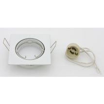 10pz faretti quadrati ad incasso orientabile x led gu10 bianco cod:ferx.83844