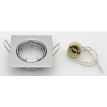 10pz faretti quadrati ad incasso orientabile x led gu10 cromo cod:ferx.83845