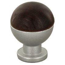 25pz pomolo sferico legno/ottone 735b mm.18 noce scuro cod:ferx.8641